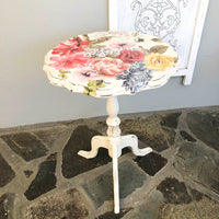 Riot of Flowers and Vintro White Table  -  not available