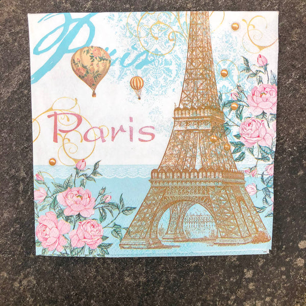 Napkin for Decoupage Eiffel Tower & Air Balloon NZ