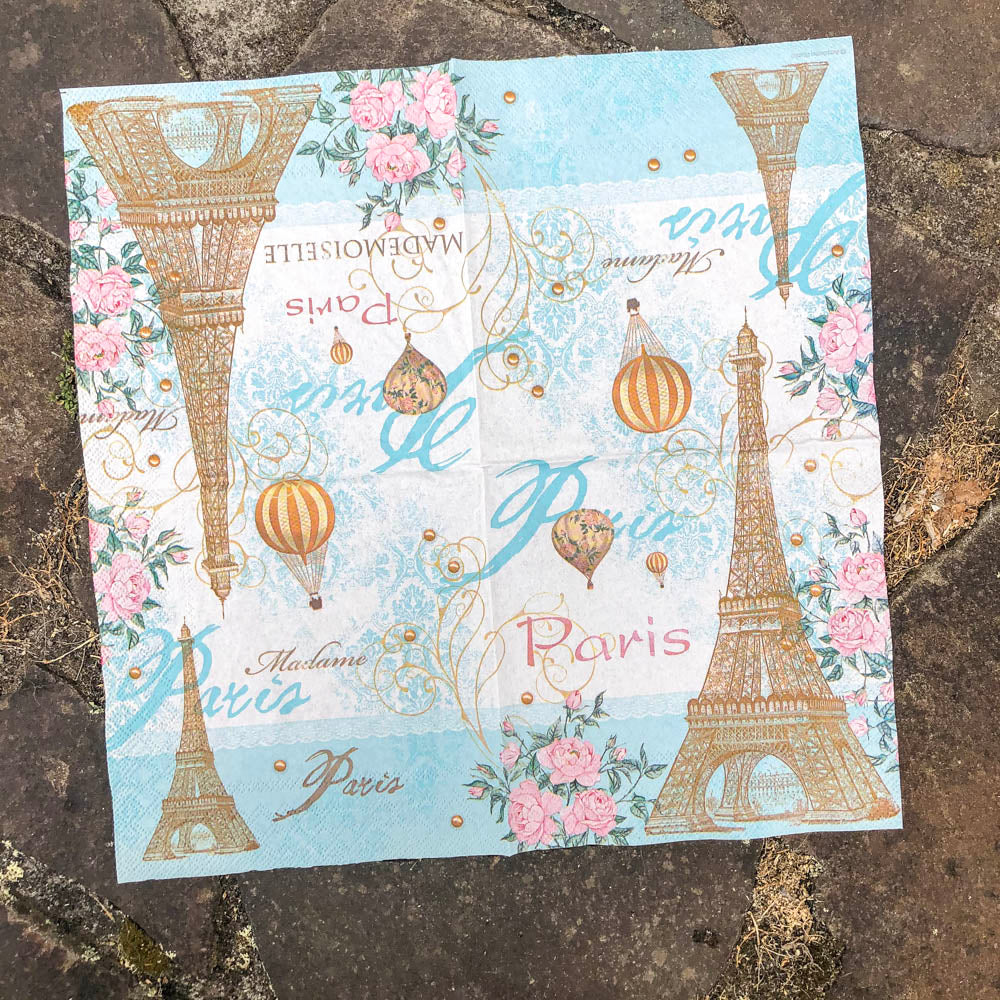 Napkin for Decoupage Eiffel Tower & Air Balloon NZ