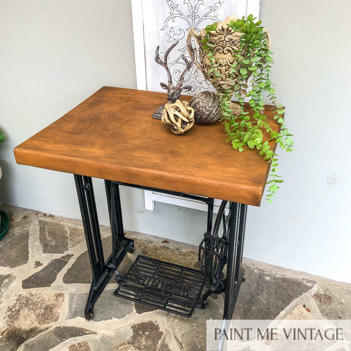 Singer Sewing Machine Timber topped Occasional Table NZ