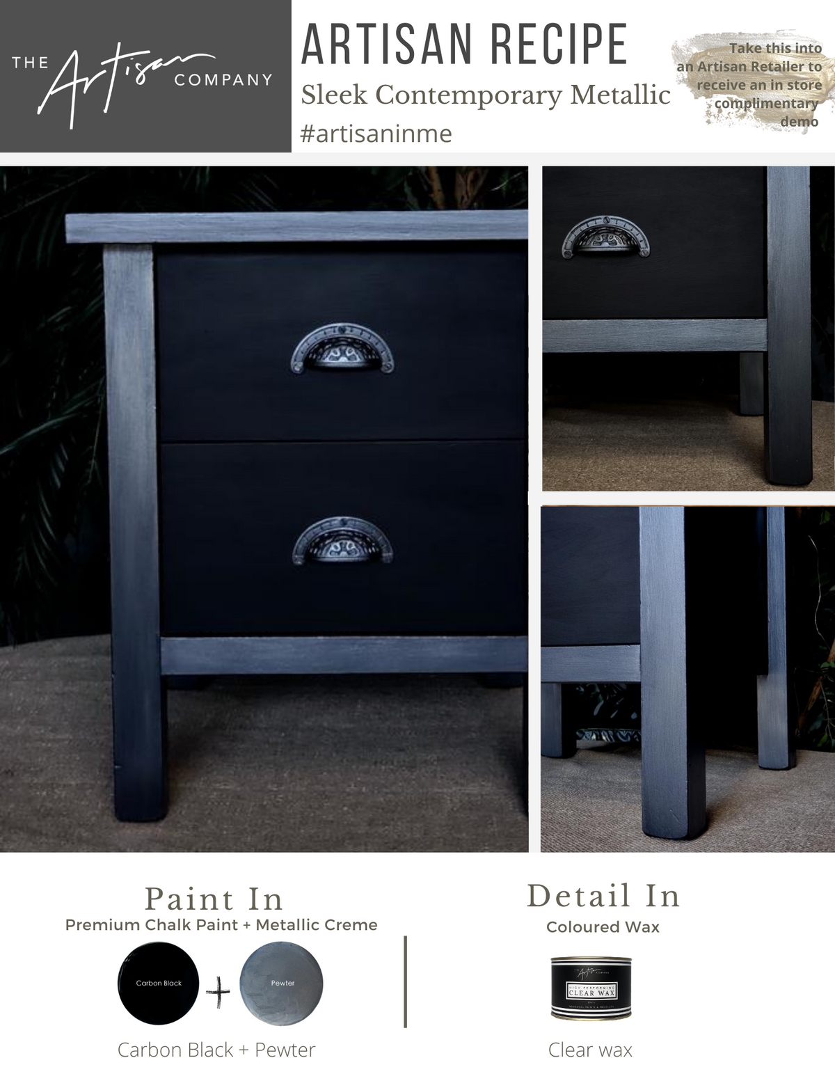 Artisan Paint Recipe Sleek Contemporary Metallic with Carbon Black