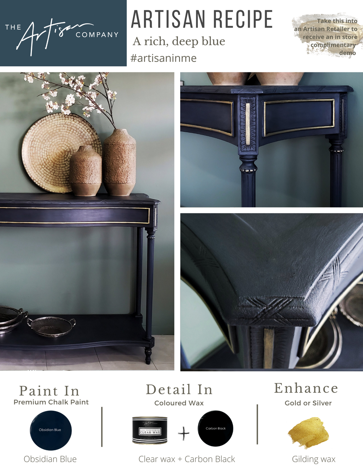 Artisan Paint Recipe Rich Deep blue with Obsidian Blue