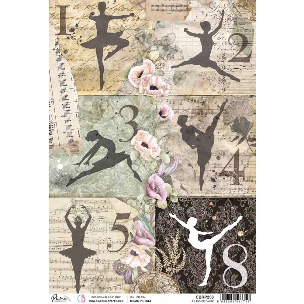 Les Pas de Danse Rice Paper for Decoupage A4 | Paint Me Vintage