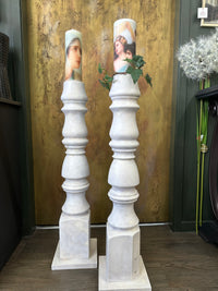 French Chateau White Bespoke Candlesticks | Paint Me Vintage