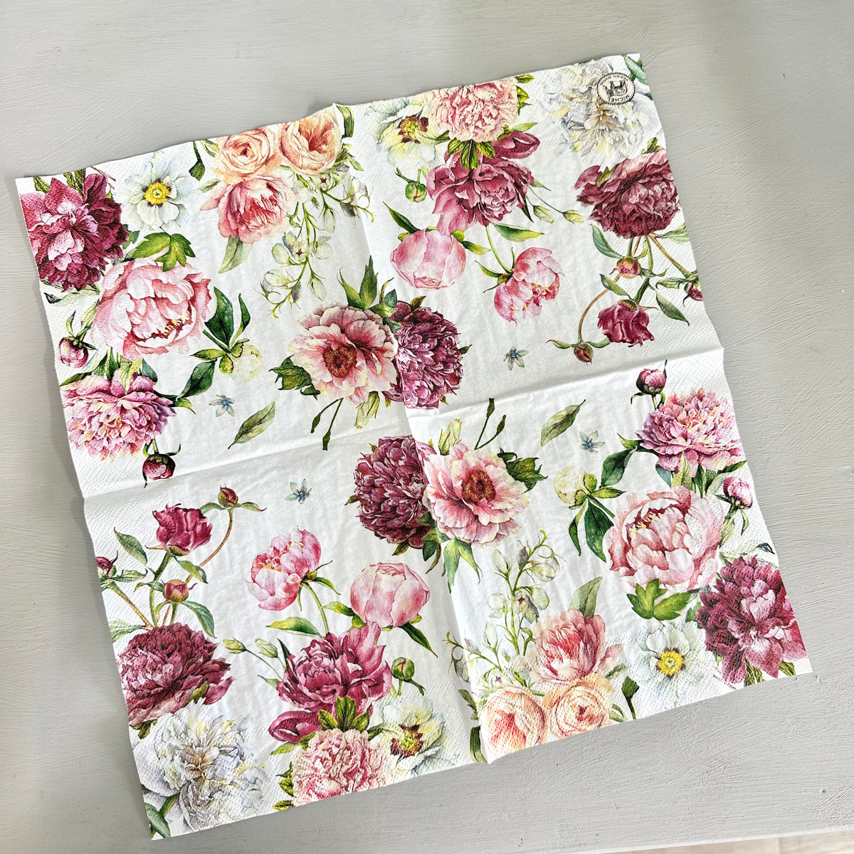 Blush Peony Napkin for Decoupage