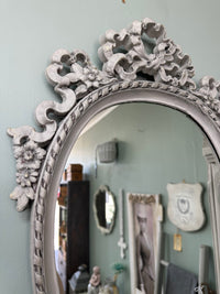 Soft Grey Parisian look Aged Vintage mirror