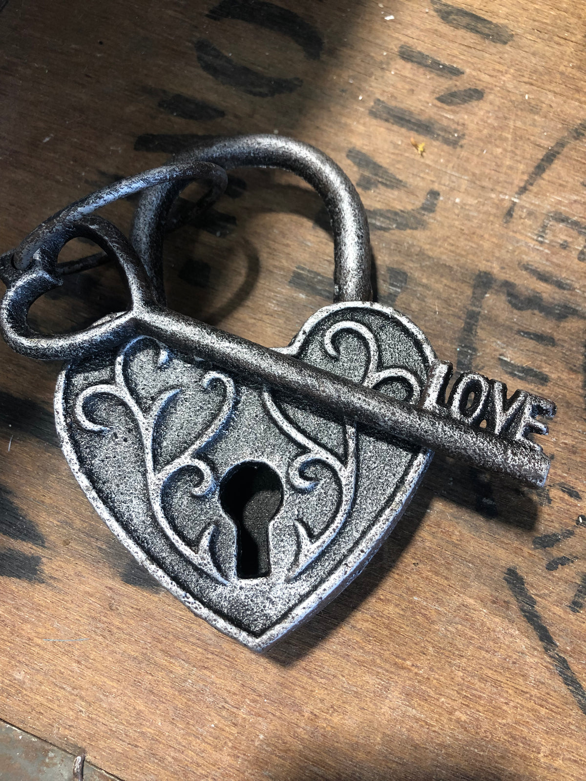 Padlock and Key silver/ black