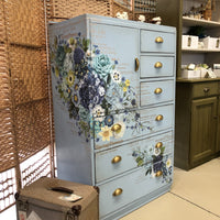 Toulouse Riot of Blues Tall Dresser | Paint Me Vintage