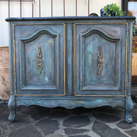 Layered Patina Sideboard with Obsidian Blue