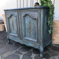 Layered Patina Sideboard with Obsidian Blue