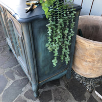 Layered Patina Sideboard with Obsidian Blue