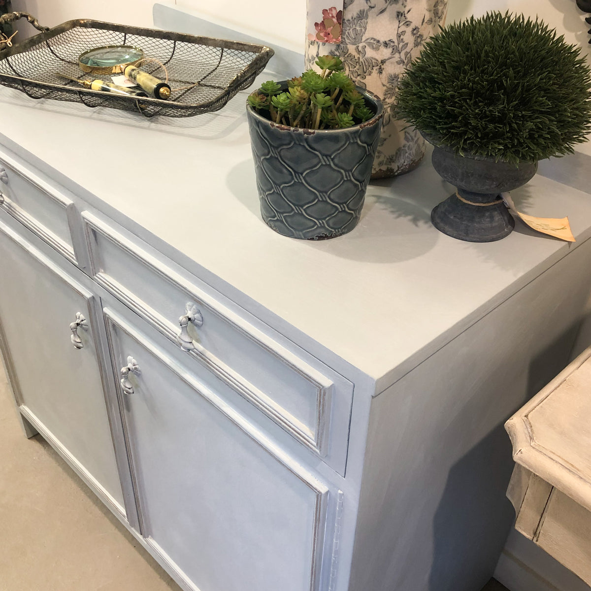 Bach Blue Whitewashed Sideboard