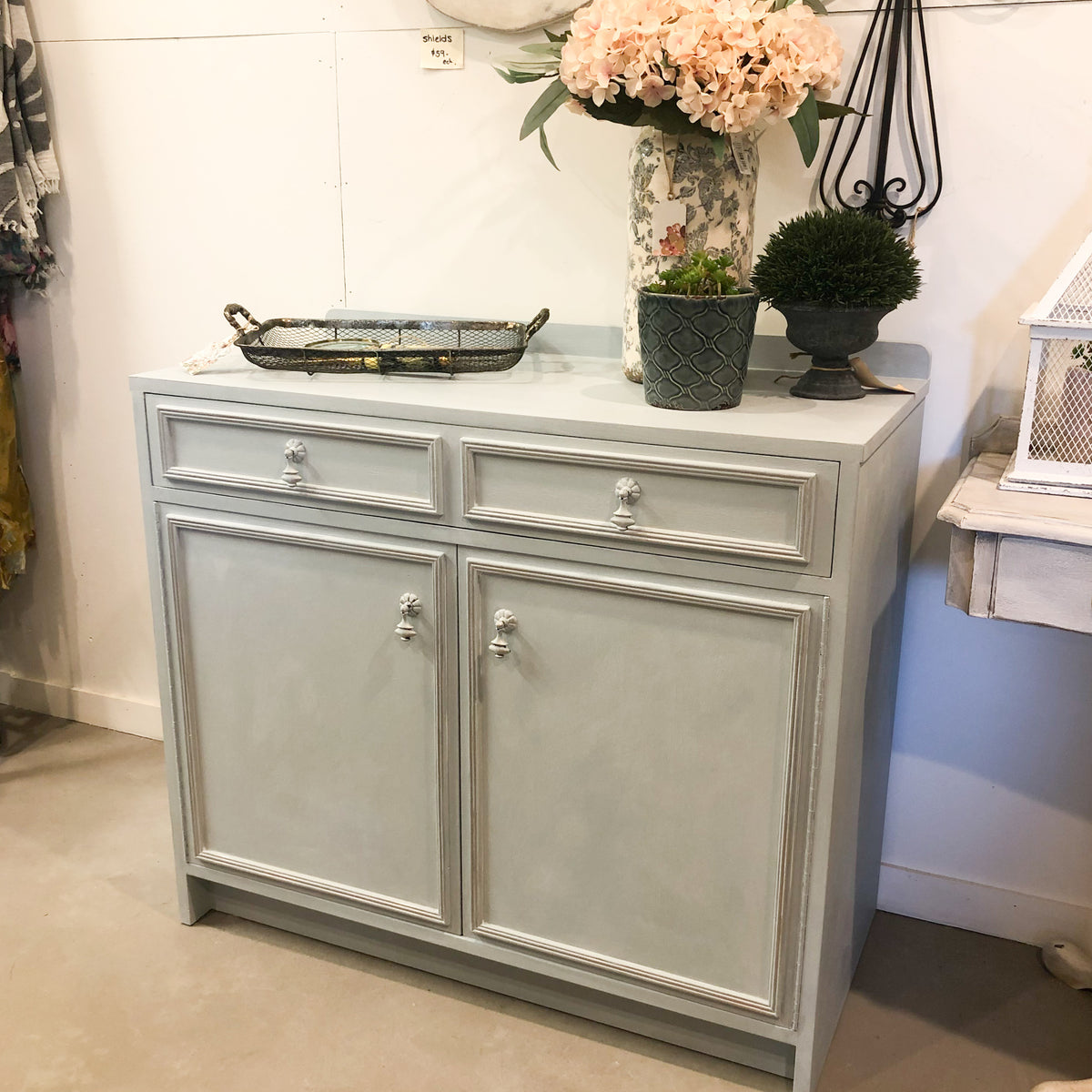 Bach Blue Whitewashed Sideboard