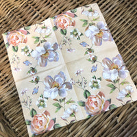 Linen Background soft Floral  Napkin for Decoupage