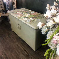 Rubbed Sage Autumnal Trunk and Blanket Box | Paint Me Vintage